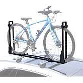 GATHERSKY Roof Bike Rack, Upright Dual-Arm Rooftop Bike Carrier for Car SUV | Dual-arm Design for Stable Bike Support, Easy Mounting &amp; 1-handed Operation, Fits Removable Roof Crossbars