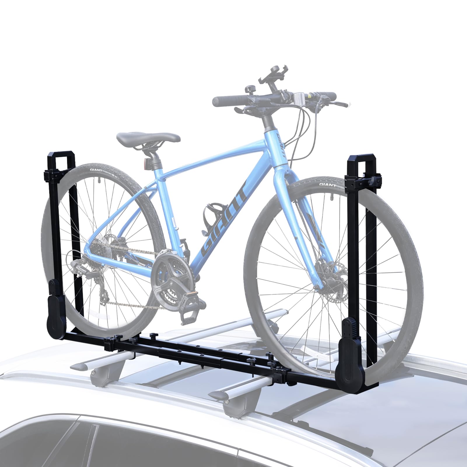 Photo 1 of GATHERSKY Roof Bike Rack Mount Upright Rooftop Bike Rack with Two Arms 1 Bike Carrier Car Roof Bicycle for Car SUV Only Suitable for Removable Crossbars