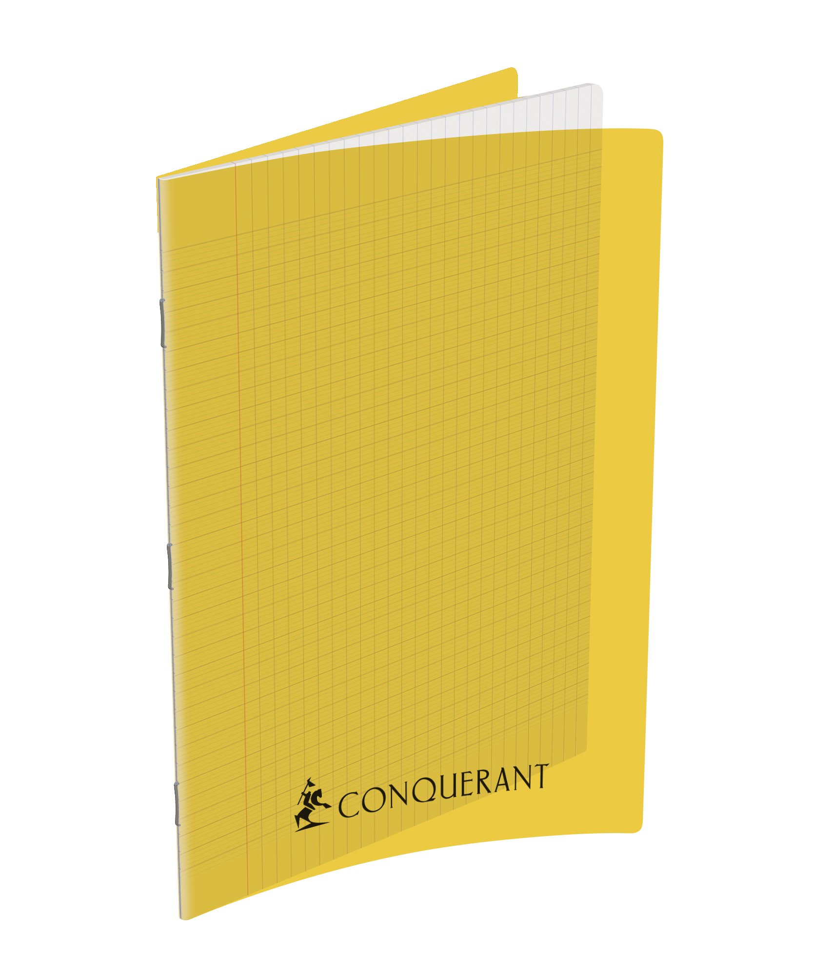 Conqueror 400089820 Stapled Notebook A4 Polypropylene Cover 192 Pages Large Squares Seyès Yellow