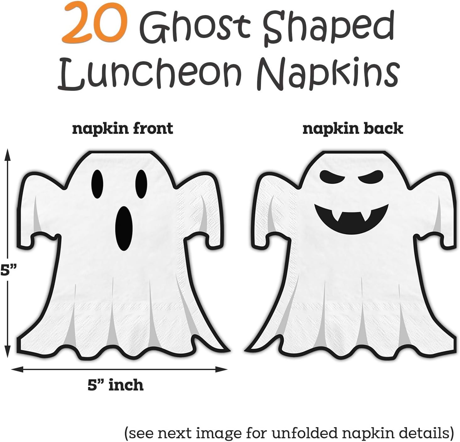 Halloween Party Supplies, 20 Serving - Pumpkin Shaped Plates, Ghost Shaped Napkins, Orange Cups - Disposable Halloween Decorations and Tableware for Parties: Health & Personal Care