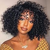 7 Packs GoGo Curl Crochet Hair 6 Inch Short Curly Crochet Hair for Women Water Wave Beach Curl Deep Twist Crochet Braids Synthetic Braiding Hair Extensions (6 Inch, 1B)