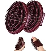 Meridian Pressure Brush Body Relaxation Massage Comb Essential Oil Brush Body Scrubber Bath Body Brushes SPA Massager Device, for Meridian Scalp Full Body Relaxation Massage (2 Pcs) (Brown)