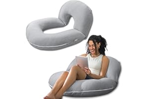 INSEN Reading Pillow, Back Pillow for Sitting in Bed for Reading, Nurse & Relax, Reading Pillow for Adults, Moms & Kids, Sit Up Pillow for Bed