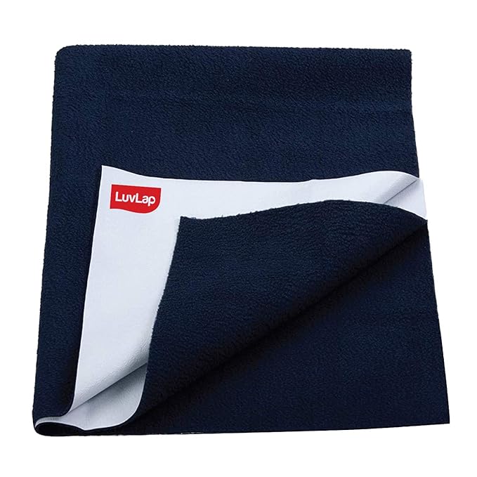 LuvLap Instadry Extra Absorbent Dry Sheet/Bed Protector - Navy Blue, 0m+ - Small 50 x 70cm