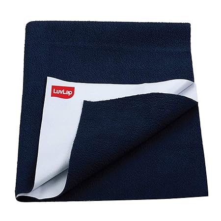 LuvLap Instadry Extra Absorbent Dry Sheet/Bed Protector - Navy Blue, 0m+ - Small 50 x 70cm