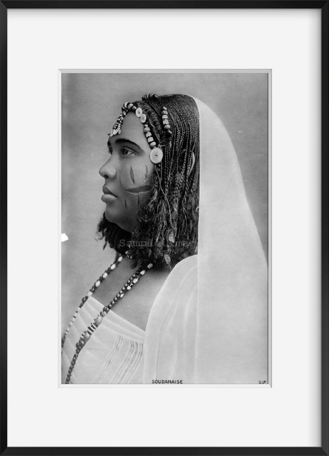 Photographs - INFINITE PHOTOGRAPHS 1890 Photo Sudanese woman a Sudanese woman, head and shoulders portrait, left profile. Location: Sudan