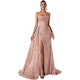 Cocktail Evening Gowns Formal Dresses for Women Sequin Tulle Wedding Guest Party Sexy Off Shoulder Floor Length Prom Dress