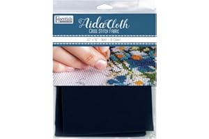 Essentials By Leisure Arts Aida Cloth, 18 Count, Navy Cross Stitch Fabric, Embroidery Fabric, Cross Stitch Supplies for Crafting, Stitching, and Sewing Projects 30X36