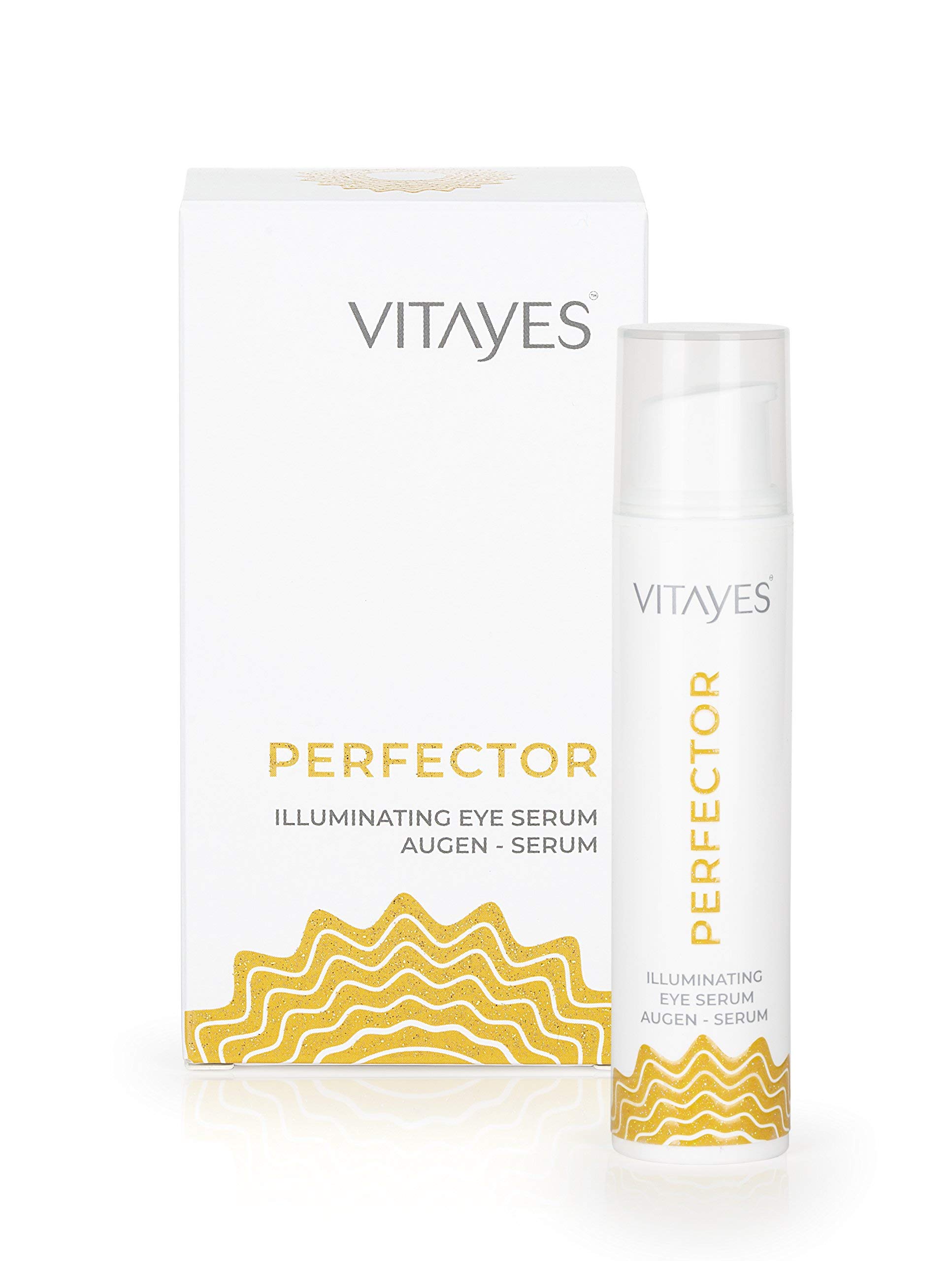 Vitayes perfector Illuminating Eye Serum Augen- Serum for Dark Circles & Puffiness- Anti Ageing Eye Serum Reduces Wrinkles, Bags, Saggy Skin and Fine Lines, Perfect for Visibly Younger Eyes