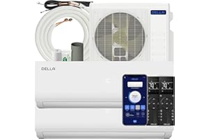 DELLA 28K BTU ODU 2 Dual Zone 18K 18K BTU Wifi Mini Split Air Conditioner & Heat Pump Work with Alexa 20 SEER2 208-230V Cools Up to 2000Sq.Ft Multi Zone Ductless Pre-Charged,16ft Installation Kits