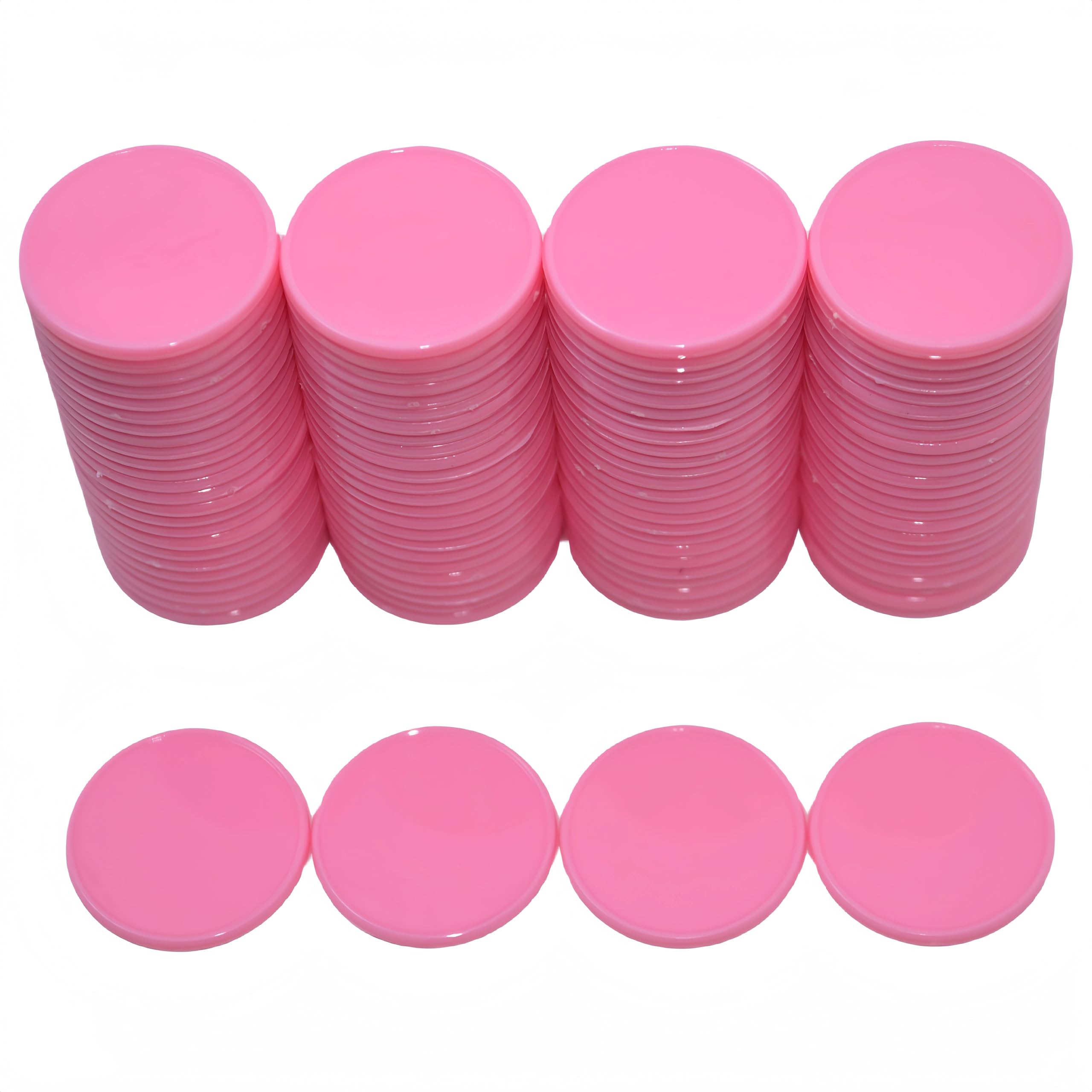 Smartdealspro 25mm Opaque Plastic Learning Counters Mini Poker Chips Games Tokens with Storage Box (Pink)