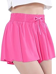 EXARUS Girls Butterfly Shorts Flowy Athletic Dance