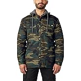 Dickies mens Fleece Hooded Duck Shirt Jacket With Hydroshield