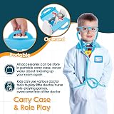 BUYGER 16 Pcs Kids Doctor Set Lights and Sounds Toy Kit Blue view 4