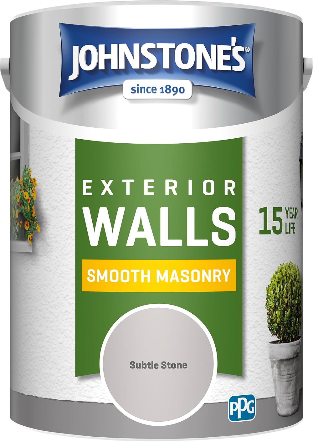 Johnstone's Exterior Smooth Masonry Paint Subtle Stone 5 L Up to 15 Years