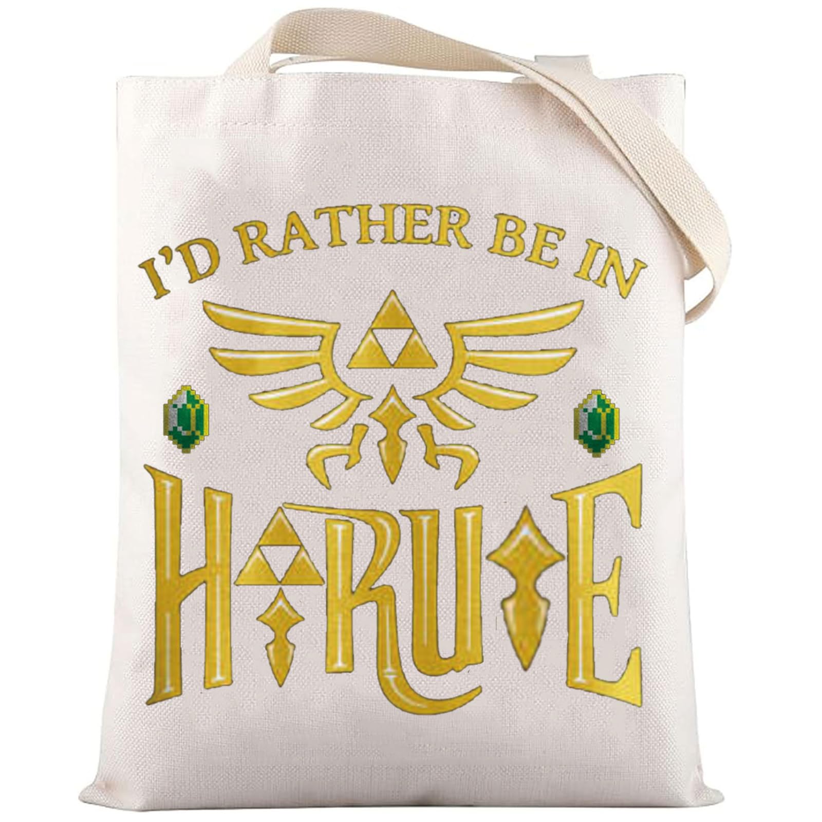 LEVLO Cartoon Game Cosmetic Bag Gamer Inspired Gift I'd Rather Be in Hyrule Makeup Zipper Pouch Bag for Women Girls, Be in Hyrule Tote