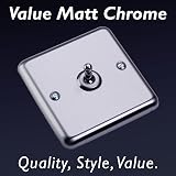 Varilight Single Light Switch 2-Way Value Matt Chrome with Chrome Toggle view 3