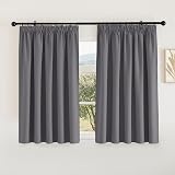 PONY DANCE Gray Blackout Curtains 66x54 Pencil Pleat 2 Panels