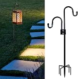 hifrom 76 Inch Adjustable Outdoor Shepherd Hook with 5 Prong Base view 3