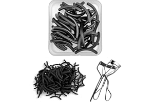 MAGICIANSBOX 100Pack Compatible with Shiseido Eyelash Curler Refill Pads,High Elasticity Silicone Refill Pads Compatible with Shiseido Eyelash Curler,Gentle & Safe on Lashes,Black.