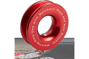Supernine Red Soft Shackle Recovery Ring Winch Snatch Recovery Ring 41000 Lbs Winch Snatch Towing Ring,Tackle Pulley System for ATV UTV SUV Truck Towing Rcovery