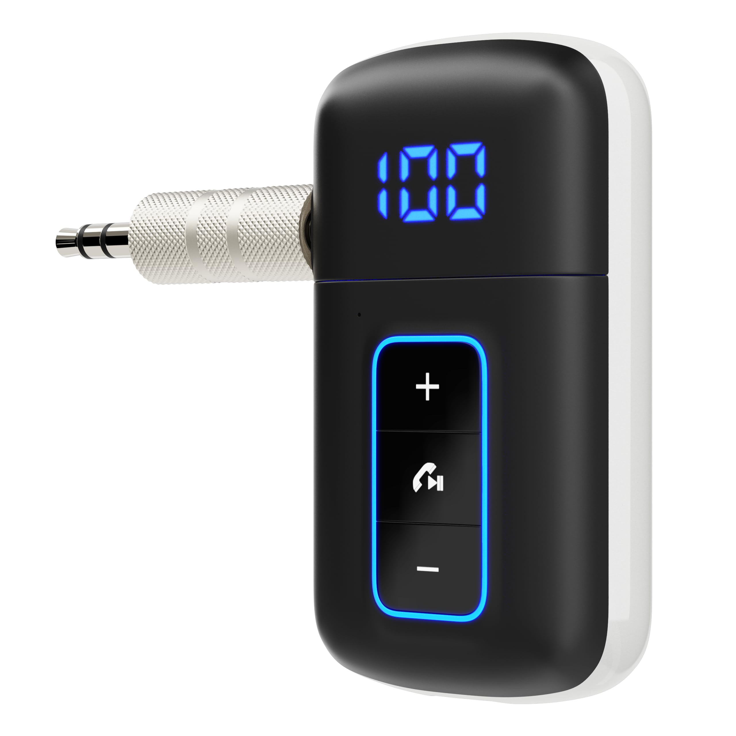 Photo 1 of DAMAIKE Bluetooth 5.3 Receiver for Car, [LED Screen] [Noise Cancelling] 3.5mm AUX Bluetooth Adapter, Wireless Audio Receiver for Wired Headphones/Home Stereo/Speaker, Music Playing, Hands-Free Call