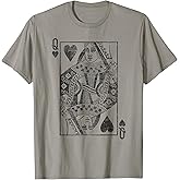 Queen of Hearts Playing Cards Costume Poker Distressed T-Shirt