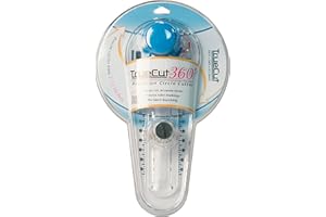 THE GRACE COMPANY TrueCut 360° Fabric Circle Cutter – Rotary Cutting Tool for Quilting, Sewing, Crafting – Cuts Perfect 1-12" Circles in Fabric, Felt, Vinyl, Paper – Easy-to-Use Precision Blade