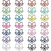 Bestewelry 28Pcs Alloy Swivel Clasps Colorful Cute Swivel Clasp Hooks 14 Colors Bowknot Key Chain Clip Hooks for Keychain Lanyard Purse DIY Crafts Jewelry Making