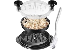 KINGMALL Chicken Shredder, 10.8" Visible Meat Shredders Tool Twist with Separate Plate, Upgraded Large Chicken Shredder Machine - Ergonomic Handle, Dishwasher Safe, Anti-Slip, Heat Resistant, BPA Free