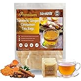 Turmeric Ginger Cinnamon Tea Bags Organic, 150 Teabags Premium Turmeric Ginger Herbal Tea, Te De Curcuma Jengibre Y Canela, 100% Natural Herbal Tea Bags For Men Women (1)