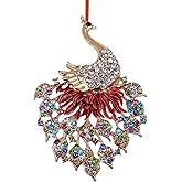 Tuquland Peacock Christmas Ornaments 2025 Metal Bird Ornament for Christmas Tree Decor Metal Hanging Ornaments for Kids Colorful Rhinestones Peacock Ornament Keepsake Gifts for Women Men