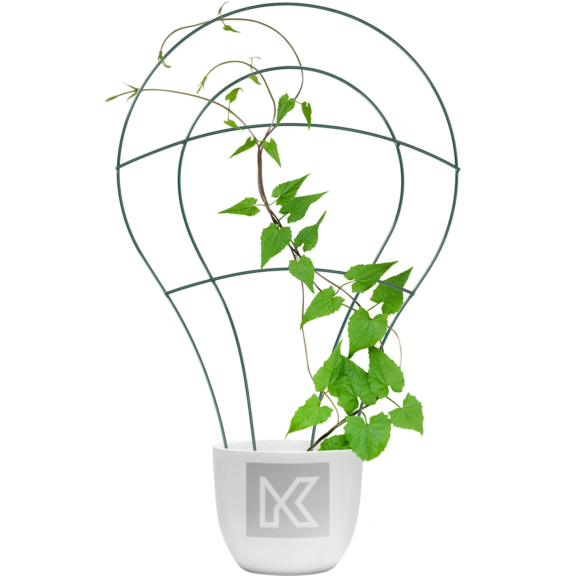 KADAX Plant Supports, Set of 3, Green Steel Trellis for Climbing and Vining Plants, Small Lattice Support for Houseplants, Metal Flower Grid (32 x 48.5 cm)