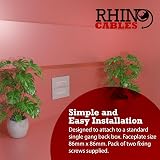 rhinocables White Single Gang Brush Plate Cable Entry Cover 86x86mm view 5