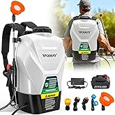 VAXMAY Backpack Sprayer 4.2 Gallon Battery Powered, 100 PSI Electric Garden Sprayer Works with Makita 18V Battery, Weed Lawn Yard Sprayer with 42" Telescopic Wand, 5 Nozzles, 2.5Ah Battery &amp; Charger