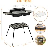LIVIVO Electric Charcoal BBQ Grill 2200W Indoor Outdoor Thermostat view 3