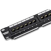 TRENDnet 24-Port Cat6 Unshielded Patch Panel, Wallmount or Rackmount, Compatible with Cat3,4,5,5e,6 Cabling, for Ethernet, Fa