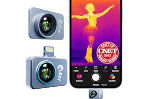 InfiRay P2 Pro Thermal Camera for iPhone, Thermal Imager with Magnetic Macro Lens, 256x192 IR High Resolution, -4℉ to 1112℉ Temperature Range, 9g Smallest Thermal Imaging Camera with 40mk for iOS