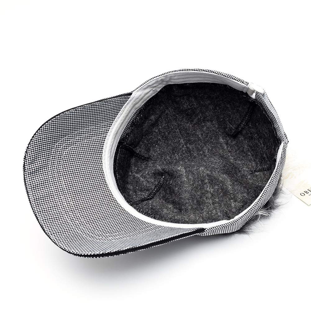 OBERORA Flair Hair Visor Sun Cap Wig Peaked Adjustable Baseball Hat with Spiked Hairs