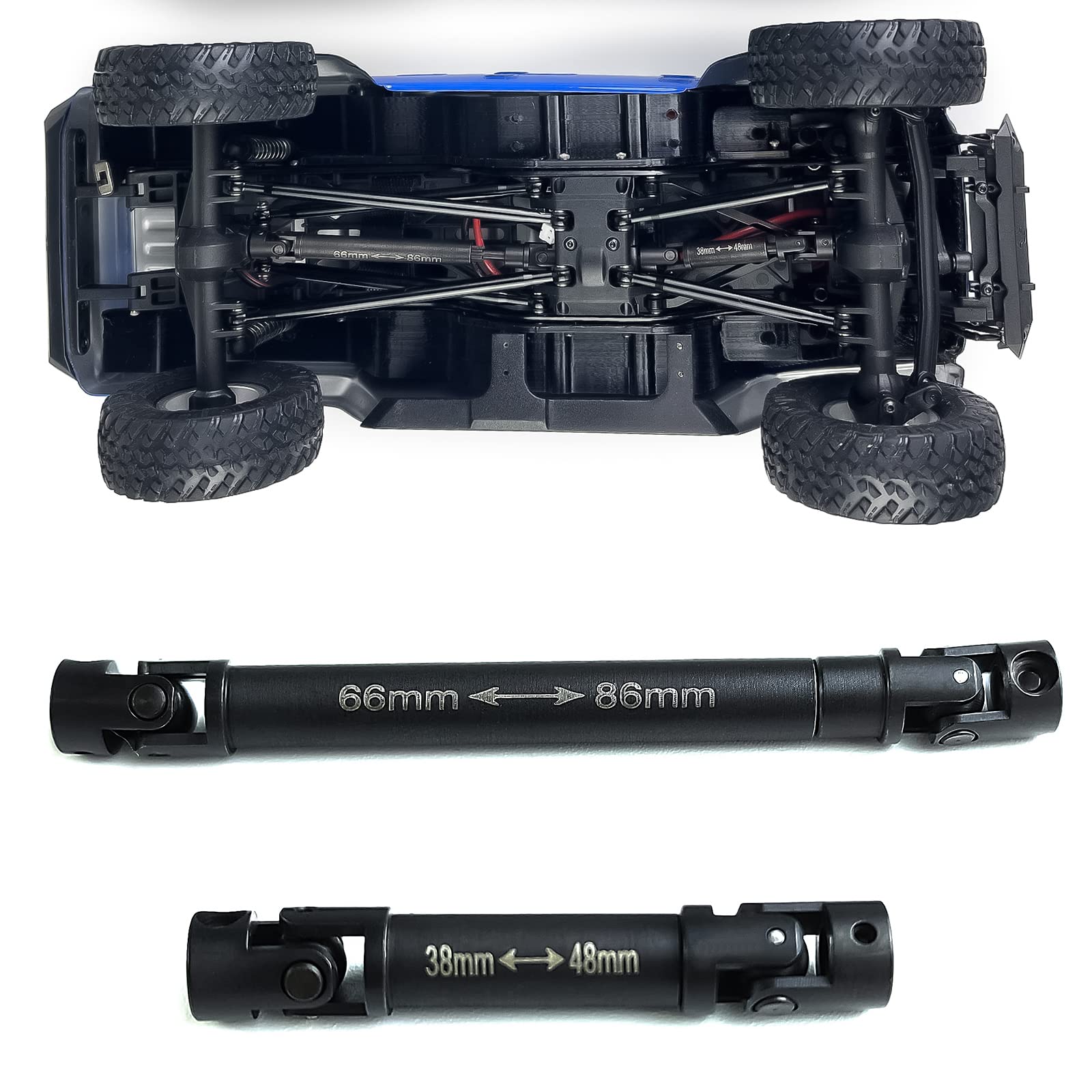 AXspeed 1: 24 Hard Steel Driveshafts Drive Shafts for RC Axial SCX24 AXI00005 Upgrade Parts, 2pcs/Set