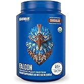 BIRDMAN Falcon Vegan Protein Powder Organic, Stevia & Sugar Free, Plant Based Protein, Low Carb, Dairy Free, Keto, Non Whey Protein, Probiotic, Pea Protein | Chocolate Flavor - 37 Servings - 2.64lb