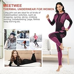 MEETWEE Thermal Underwear for Women, Long Johns Ski