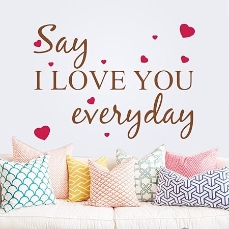 Dire Ti Amo Tutti I Giorni Lettera Inglese Proverbi Hearts Stickers Murali Per Camera Da Letto Soggiorno Sfondo Home Decor Rimovibile Adesivi Amazon It Casa E Cucina