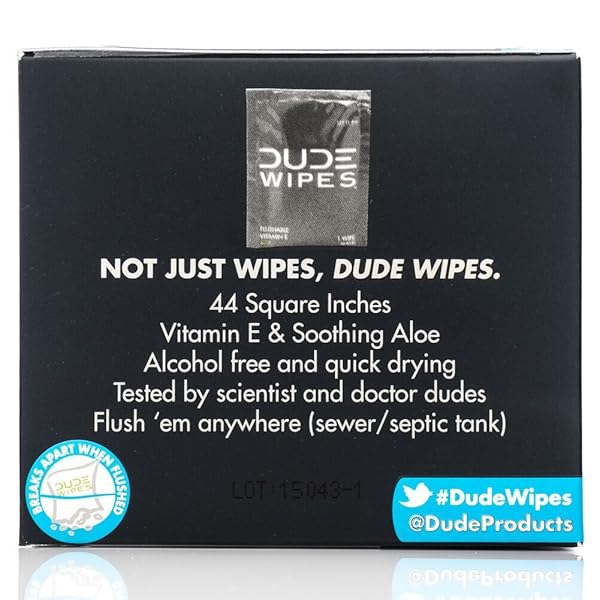 DUDE WIPES DW-30 TRAVEL DUDE WIPES44; PACK OF 30