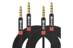 Devinal 3.5mm TRRS Cable, 1/8" inch 4 Pole Auxiliary Cord, Aux Mini-Jack Stereo Nylon Braided Male to Male Cable 3.3 FT/ 1M (