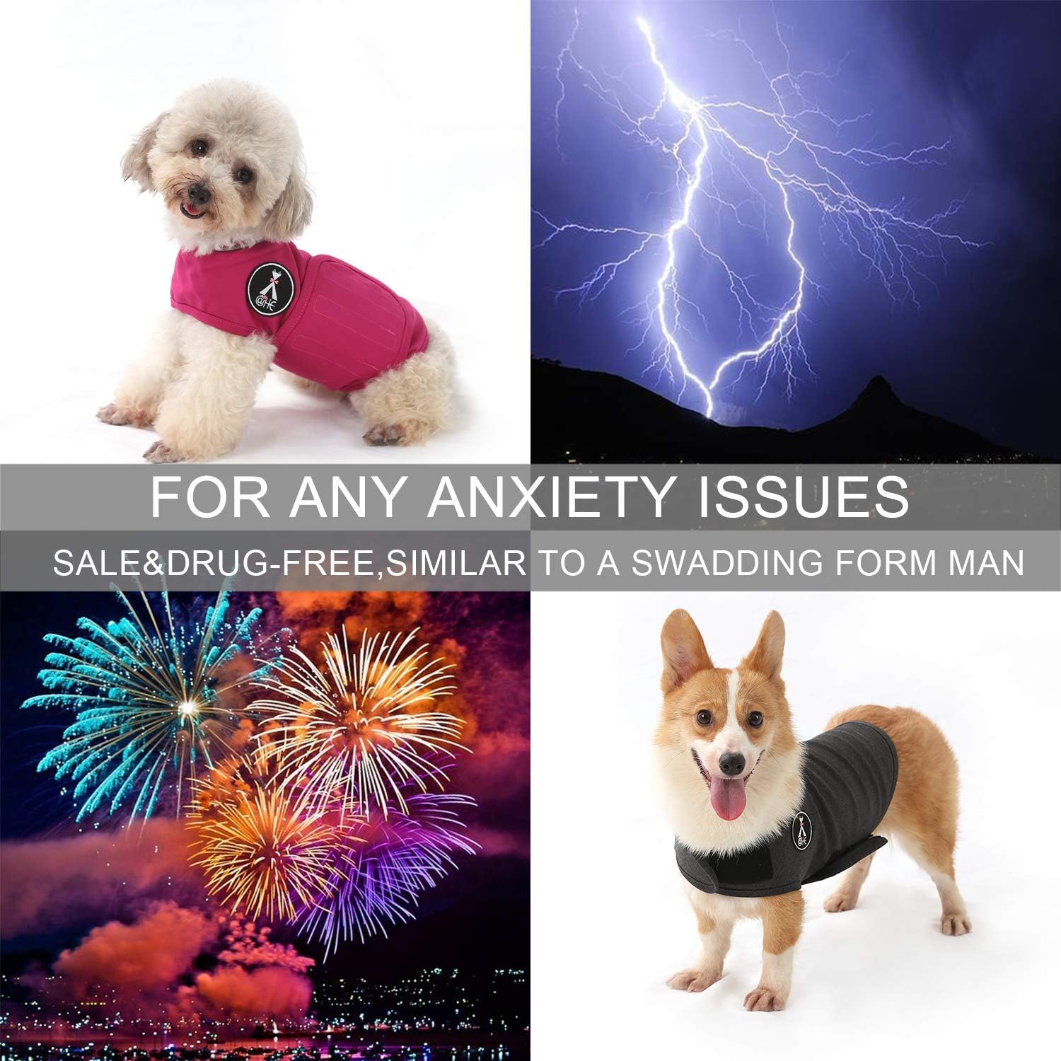 Dog Anxiety Relief Coat,Lightweight Wrap Anxiety Jacket Shirt for Anxious Pets Keep Calming Comfort(Grey,XS) - Image 5