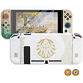 HYPERCASE White of Zelda Switch OLED Dockable Case for Console & Controller, Anti-Scratch Switch OLED Protective Cover Skin with Screen Protector & 2 Thumb Caps - Tears of The Kingdom Hardshell Design