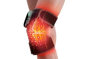 HOMRELEXA Cordless Red Light Therapy for Knee Heating Pad - 660nm&850nm Heated Knee Brace with 5 Heating Levels, 5000mAH Rechargeable Battery for Knee Shoulder Elbow, Gifts for Men Women, Black 1PC