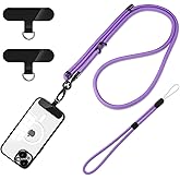 Fajocru Cell Phone Lanyard Holder Anti Theft Crossbody Phone Wrist & Neck Strap, Compatible with Most iPhone tether Case
