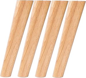Sweet Melodi Round Solid Wood Furniture Legs Sofa Replacement Legs Perfect for Mid-Century Modern/Great IKEA hack for Sofa, Couch, Bed, Coffee Table (12 Inches,Set of 4, Original Wood Color)